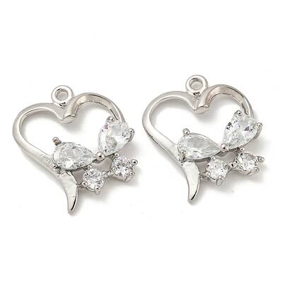 Brass Micro Pave Cubic Zirconia Pendants