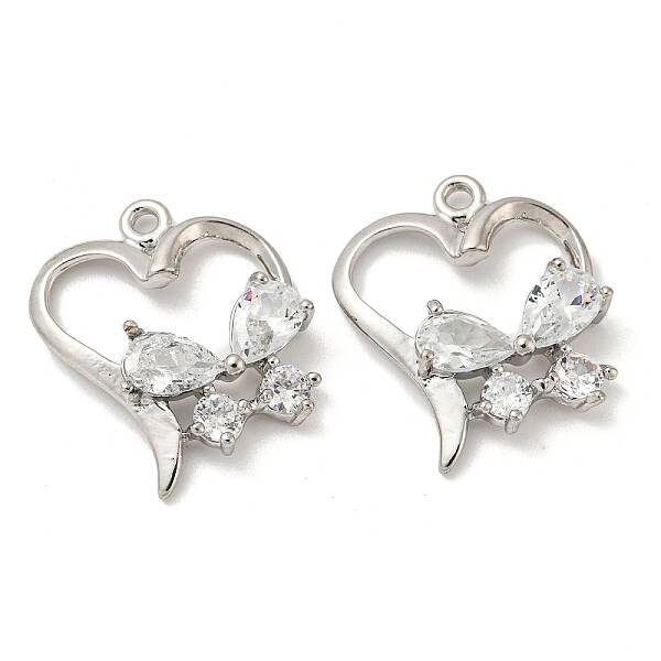 Brass Micro Pave Cubic Zirconia Pendants