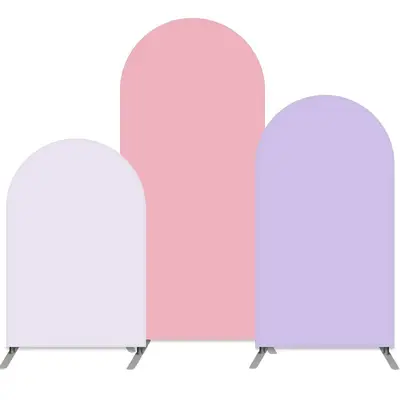 Aperturee Light Purple Pink Arched Backdrop Set Double Sided Tension Fabric Cover | Chiara Wall Backdrop Diy | Backdrop Cover...