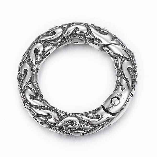316 Surgical Stainless Steel Textured Spring Gate Rings