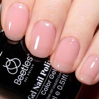 Beetles Nude Pink Gel Nail Polish, 15ml Neutral Sheer Pink Jelly Gel Polish Translucent Effect Nail Concealer Spring Summer C...