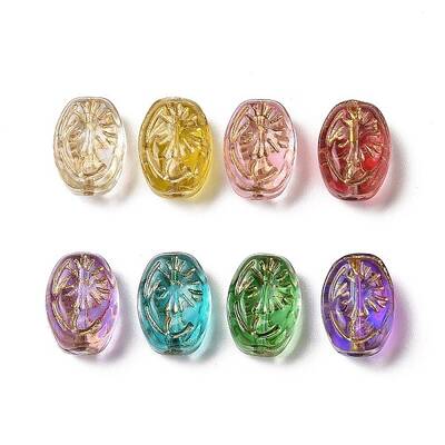 Transparent Spray Painted Glass Beads