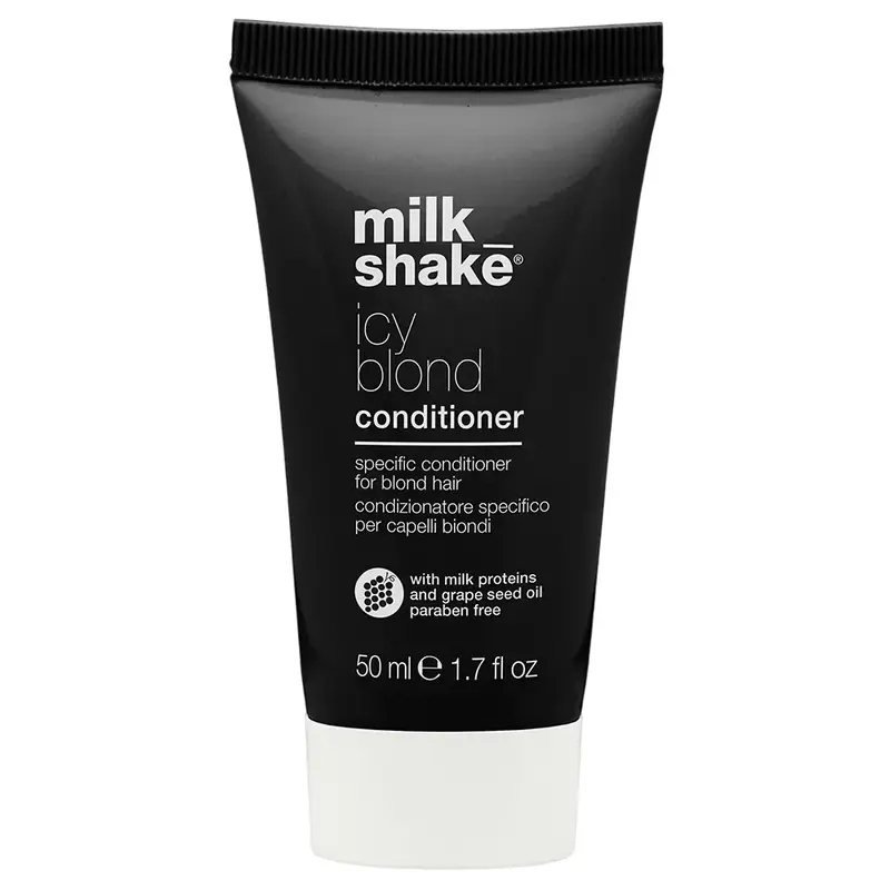 Milk Shake Icy Blond Balsamo per capelli alle proteine del latte contrasta i toni gialli o arancioni 50 ml