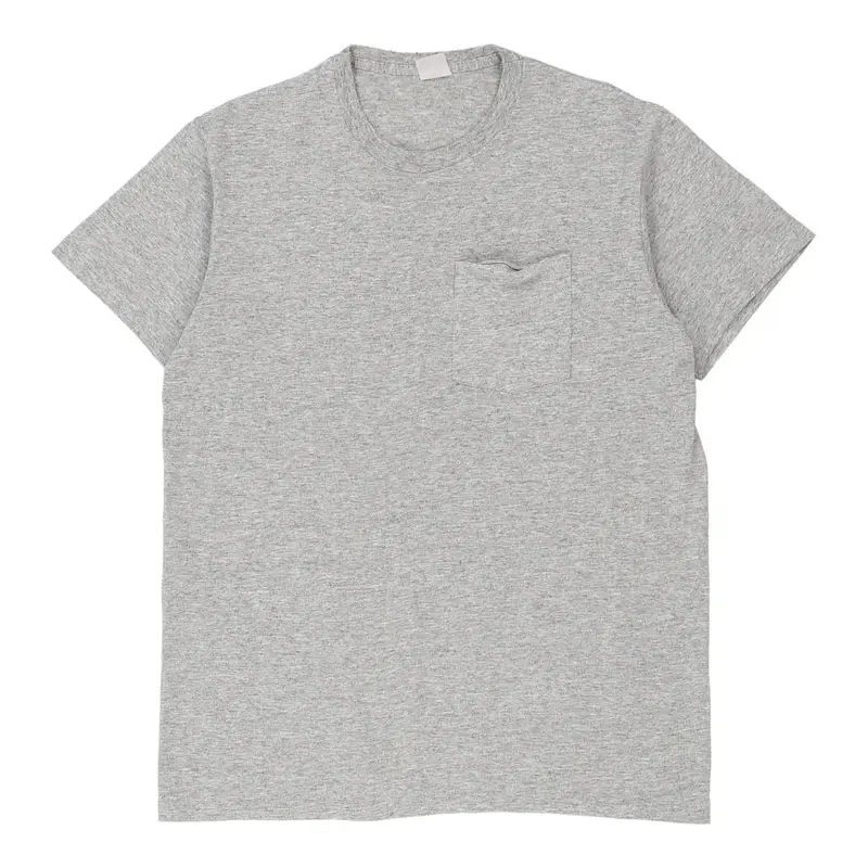 Single Stitch Made in USA Screen Stars T-Shirt - Small Grey Cotton