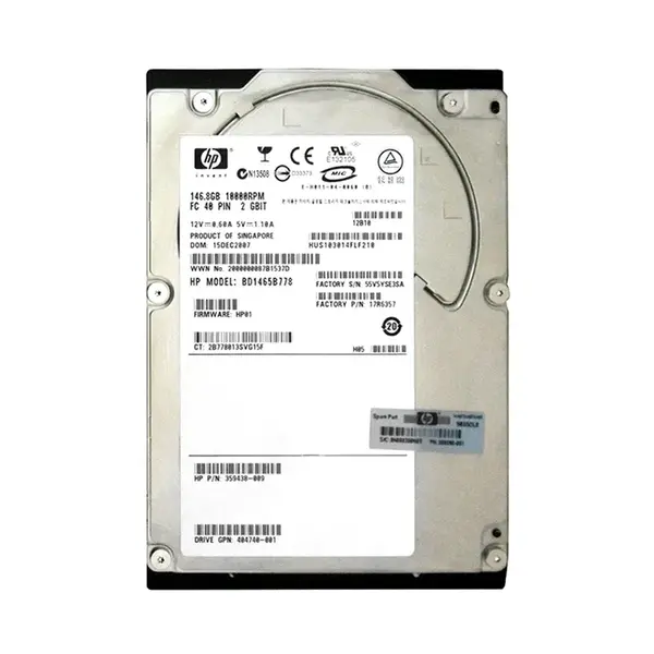 359438-009 HP 146GB 2Gb/s Fibre Channel 10000 3.5-inch Hard Drive