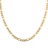 HZMAN Wide 5mm Men Women 24k Real Gold Plated Figaro Chain Stainless Steel Necklace
