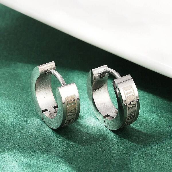 304 Stainless Steel Polishing Hoop Earrings