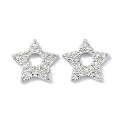 Brass Micro Pave Cubic Zirconia Pendants