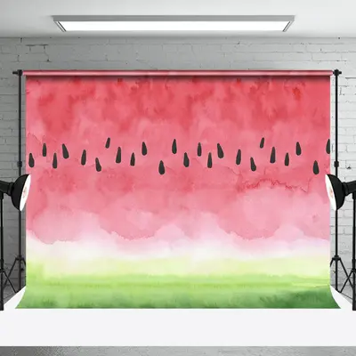 Ink Painting Watermelon Pattern Cake Smash Backdrop - Aperturee