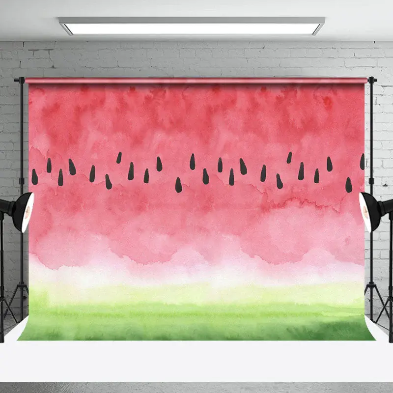 Ink Painting Watermelon Pattern Cake Smash Backdrop - Aperturee