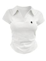 Women's Polo Shirt, Casual Comfortable Short Sleeve Collared Top for Daily Wear, Ladies Clothes for All Seasons, Womenswear