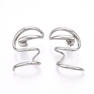 Non-Tarnish 304 Stainless Steel Snake Wrap Stud Earrings