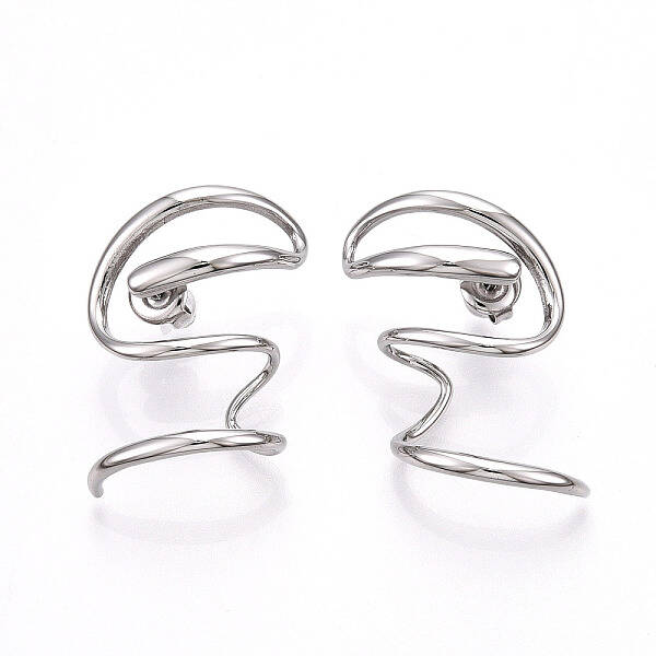 Non-Tarnish 304 Stainless Steel Snake Wrap Stud Earrings