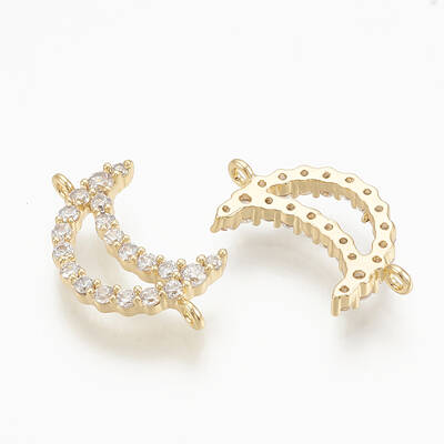 Brass Micro Pave Cubic Zirconia Links