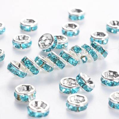 Brass Grade A Rhinestone Spacer Beads