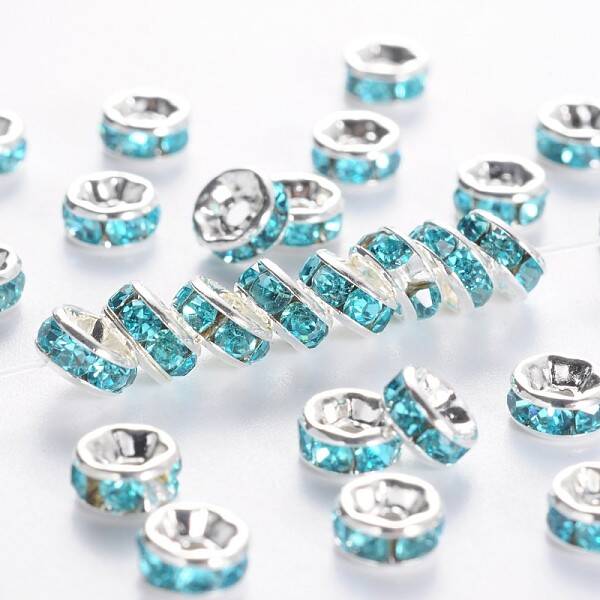 Brass Grade A Rhinestone Spacer Beads