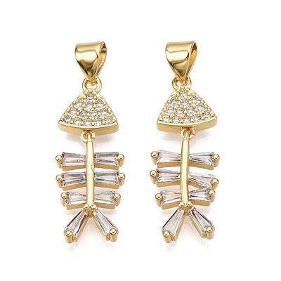 Brass Micro Pave Cubic Zirconia Pendants