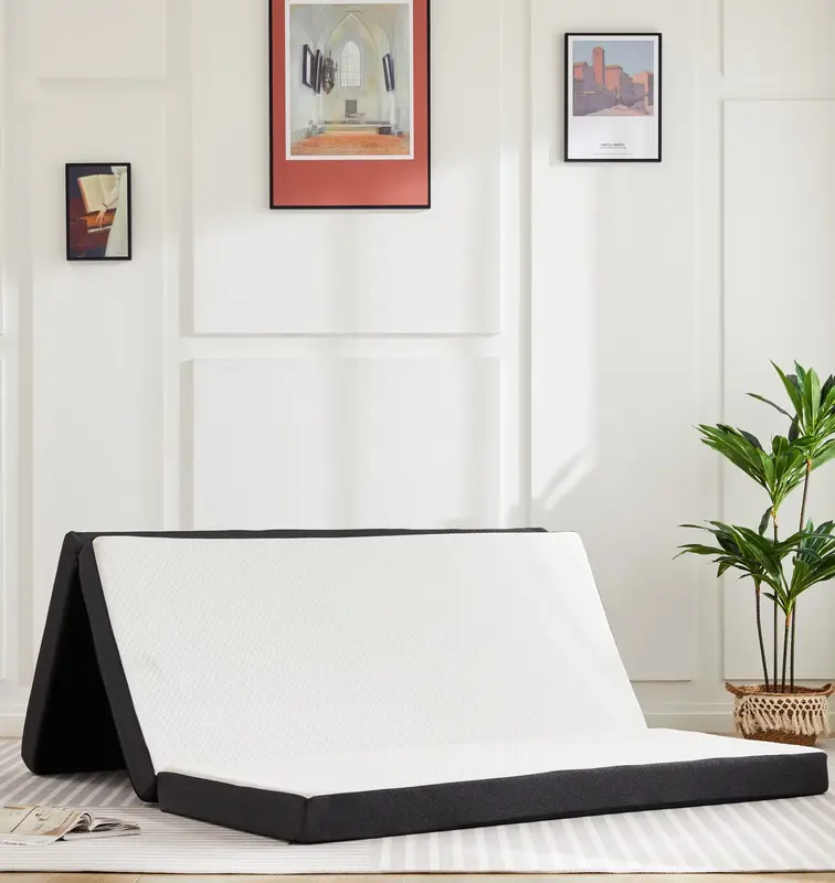 Sweet Furniture S - Furniture Folding Memory Foam Mattress Topper for Camping, Foldable Mattress Topper with Washable Cover, ...