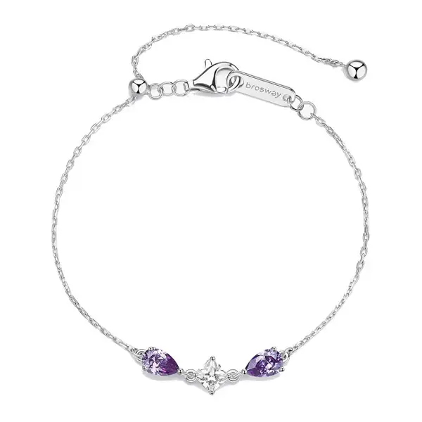 Brosway Fancy Purple Magic Cubic Zirconia Silver Bracelet FMP114