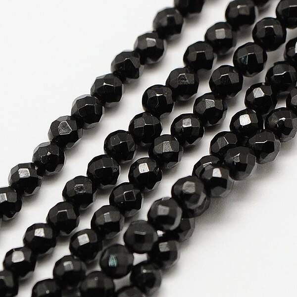 Natural Black Spinel Bead Strands
