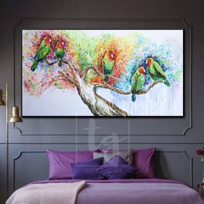 Parrot art Parrot painting Lovebird painting Bird lovers gift | MEETING