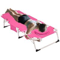 3-in-1 Heavy Duty Tanning Chair with Face Hole Adjustable 5-Position Folding Chaise Lounge Chairs for Outside Portable Lay Fl...