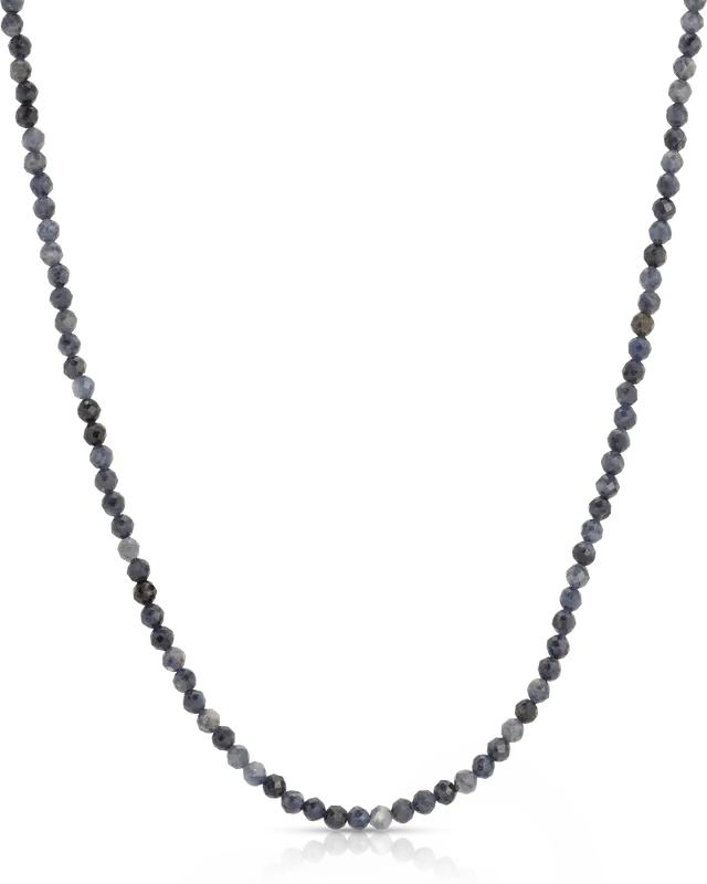 Sapphire 3mm Necklace | Metal Color: Silver