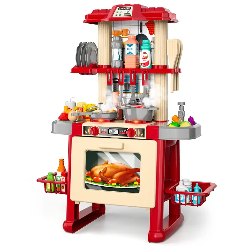 Play Kitchen Set, Pretend Play Playset Includes Toy Kitchen Accessories for Pretend Play, Indoor/Outdoor Toys Playset Christm...