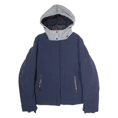 FRAUENSCHUH Ski Womens Puffer Jacket Blue Hooded L