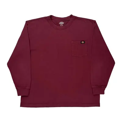 Dickies Long Sleeve T-Shirt - XL Burgundy Cotton