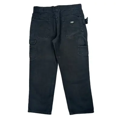 Dickies Cargo Carpenter Trousers - 36? Waist Black Cotton
