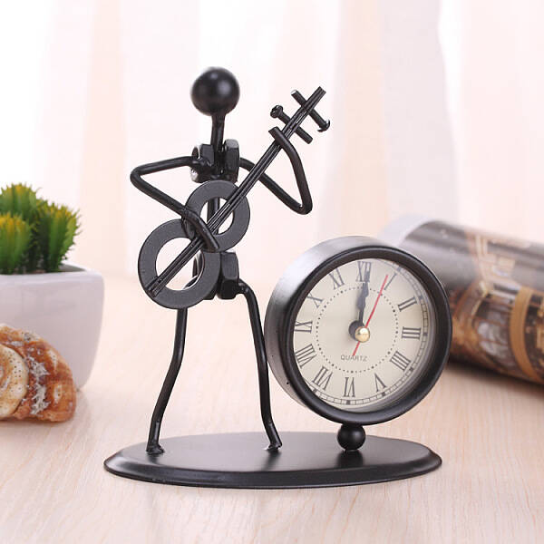 Vintage Iron Clock with Bass Ornaments