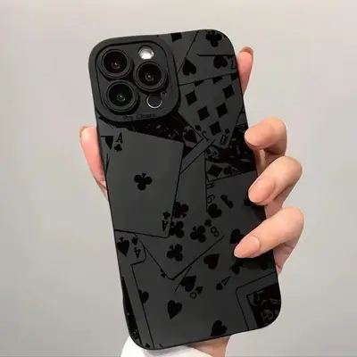 Poker Pattern Anti Drop Phone Case, Shockproof Phone Protective Cover, Phone Accessory Compatible With iPhone 7 8 X 11 12 13 ...
