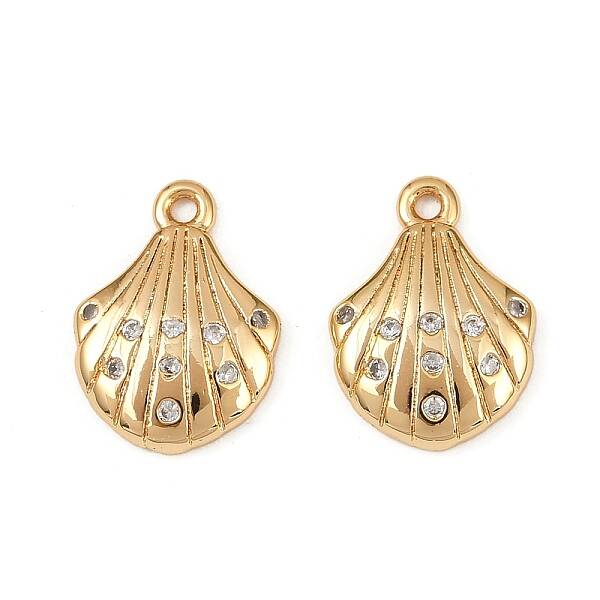 Ocean Theme Brass Micro Pave Cubic Zirconia Pendants