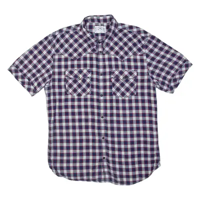 LEVI'S Mens Shirt Blue Plaid XL
