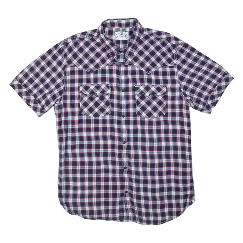 LEVI'S Mens Shirt Blue Plaid XL