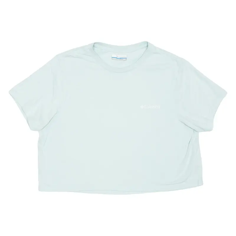 COLUMBIA Cropped Womens T-Shirt Blue M