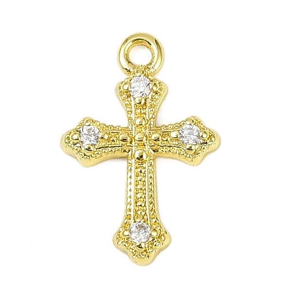 Brass Micro Pave Clear Cubic Zirconia Pendants