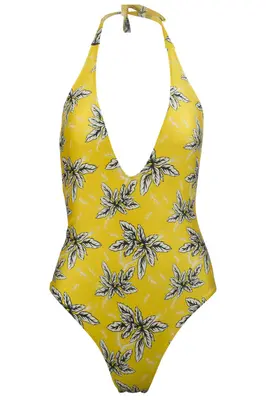 Monica Deep Plunge One Piece Swimsuit - Spring | Size: Large