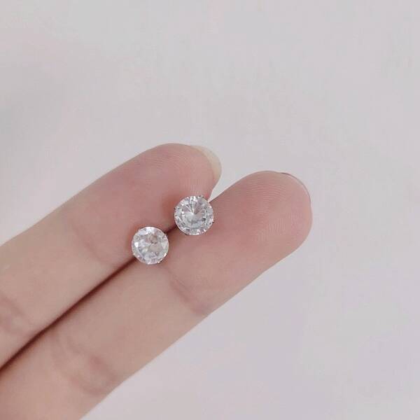 Alloy with Cubic Zirconia Stud Earrings