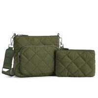 WESTBRONCO Puffer Quilted Crossbody Shoulder Bag for Women with Multi Zipper Pockets & Card Slots Nylon Purses with Wallet Se...
