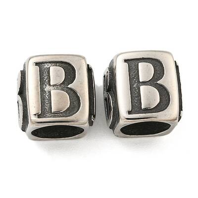 316 Surgical Stainless Steel with Rhinestone Large Hole Cube Beads