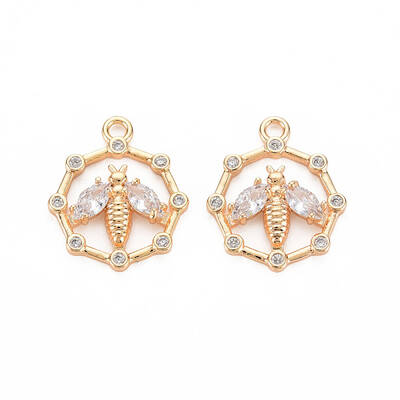 Brass Micro Pave Cubic Zirconia Pendants