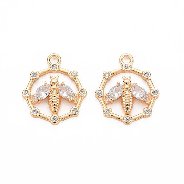 Brass Micro Pave Cubic Zirconia Pendants