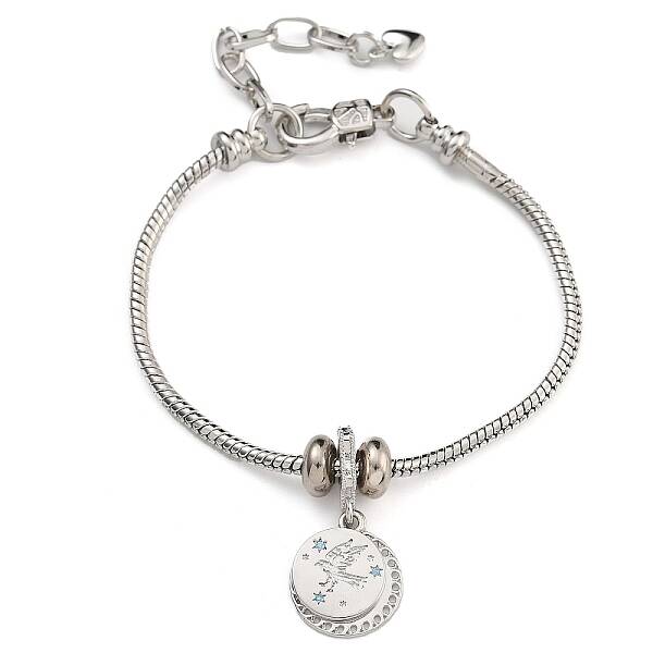 Brass Micro Pave Cubic Zirconia European Bracelets
