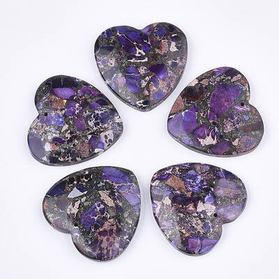 Synthetic Gold Line Regalite/Imperial Jasper/Sea Sediment Jasper Pendants