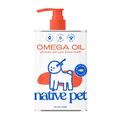 Native Pet Omega 3 Fish Oil for Dogs & Cats - Promotes Healthy Skin, Shiny Coat, & Strong Joints