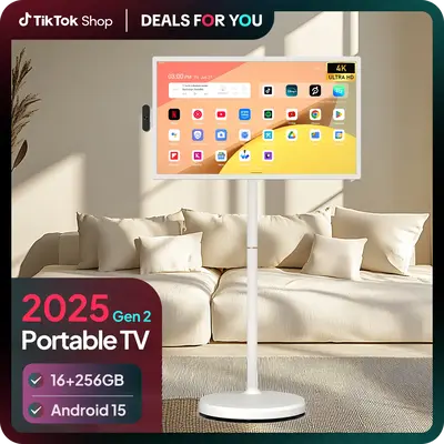 【2025 New 15000mAh Battery Upgrade】Apolosign Gen 2 Portable 32 4K UHD Smart TV Tablet, Android 15, Touchscreen Display,...