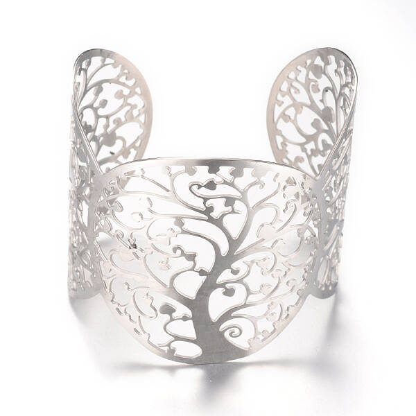 Tarnish Resistant 304 Stainless Steel Filigree Cuff Bangles