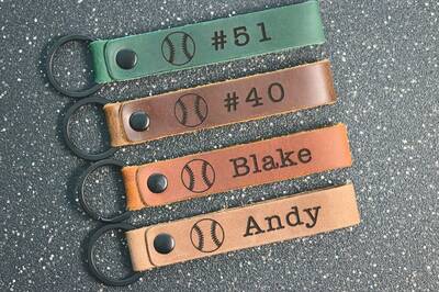SLIM Baseball Key Chain | Baseball bag Tag | Custom for Baseball Game | Gift for Baseball Team | Gift for Athlete | Backpack ...
